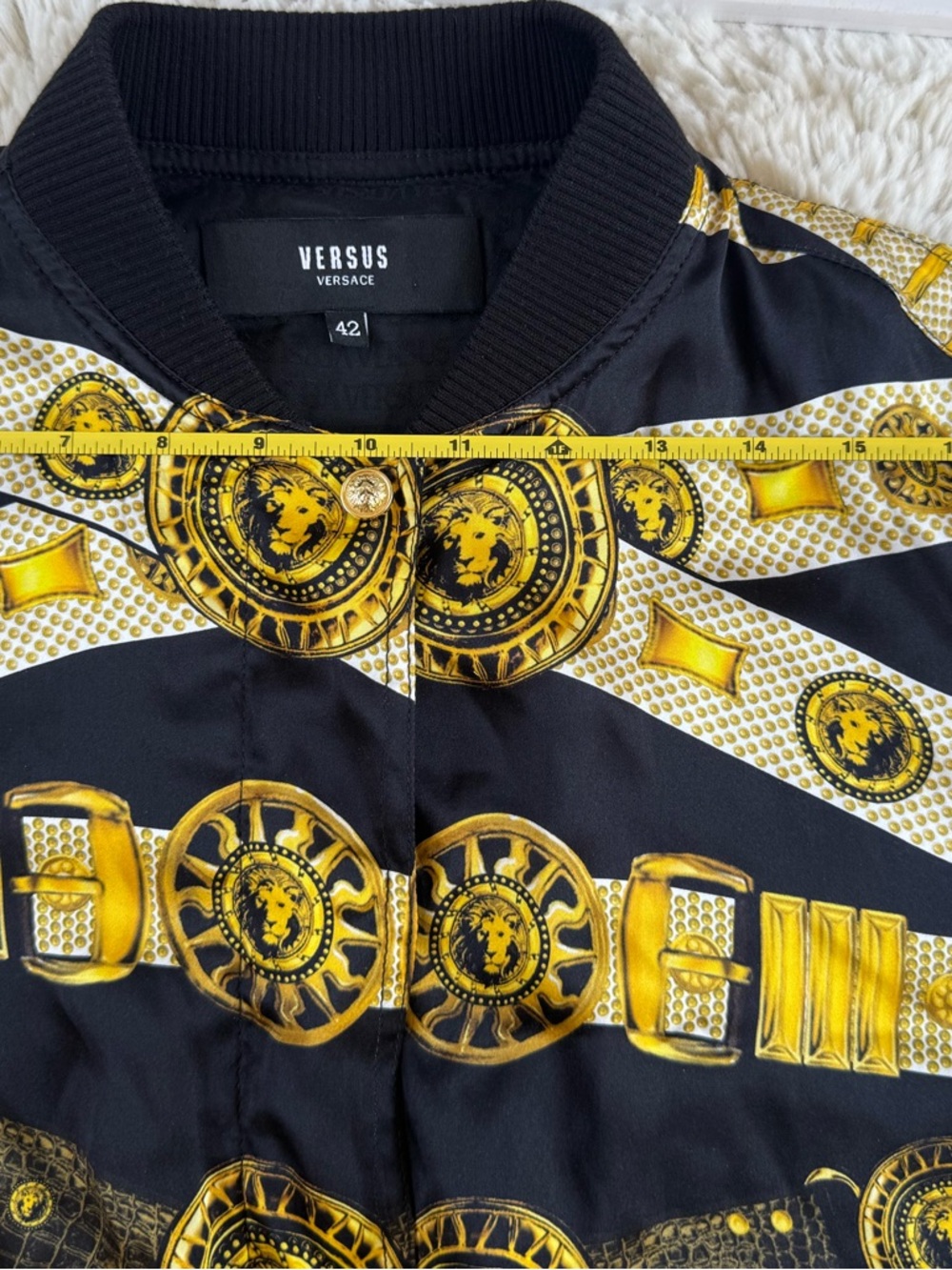 Versus Versace Black and Gold Silk Bomber Jacket - Picture 7 of 16
